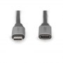 Digitus | USB extension cable | Female | 24 pin USB-C | Male | Black | 24 pin USB-C | 1 m - 3